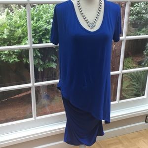Loveapella cobalt body con draped dress